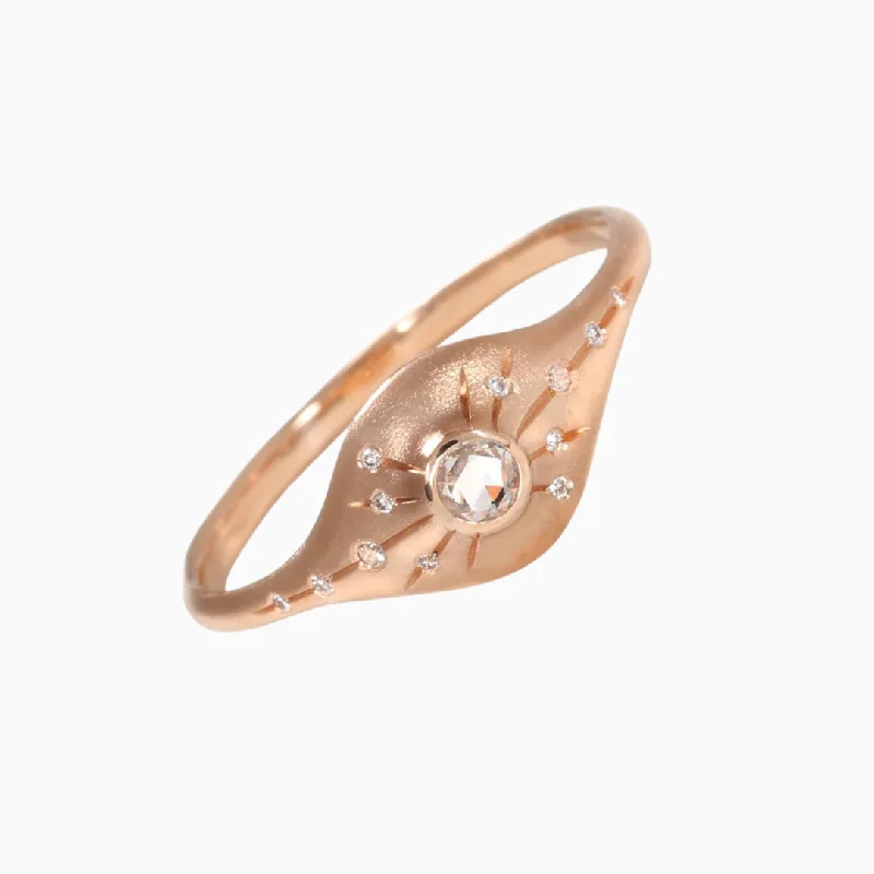 rose gold rings for women -Shooting Star Signet Ring