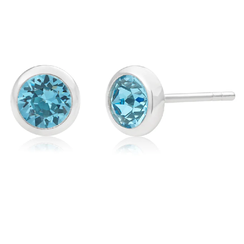 drop earrings for women -Sterling Silver 5mm Blue Swarovski Crystal Stud Earrings   *colours may vary*