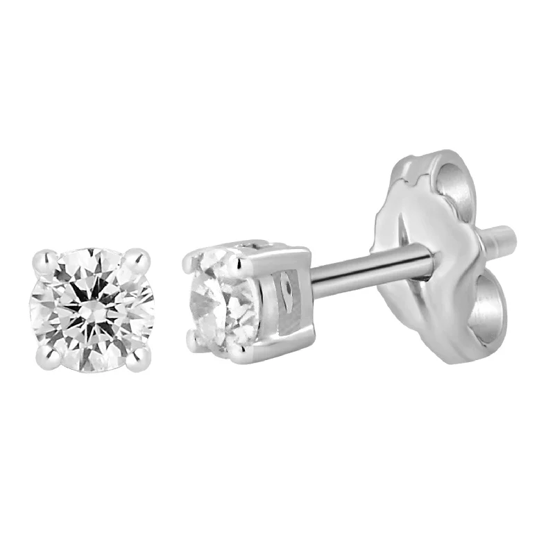 heart earrings for women -9ct White Gold  0.05 Carat Diamond Stud Earrings