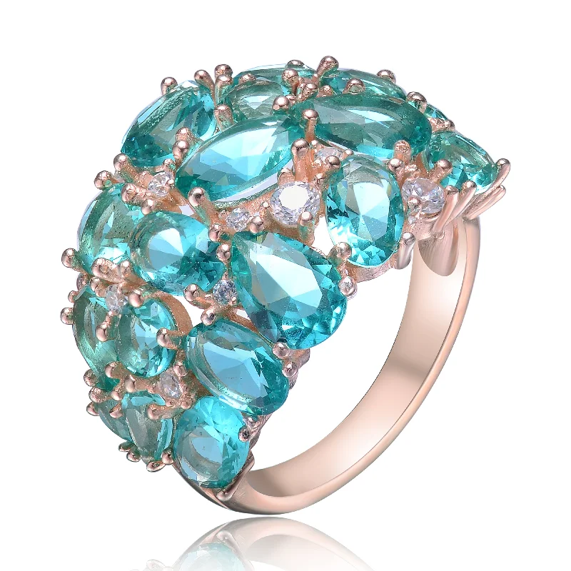 solitaire diamond rings for women -Provence Rose Gold Turquoise Ring