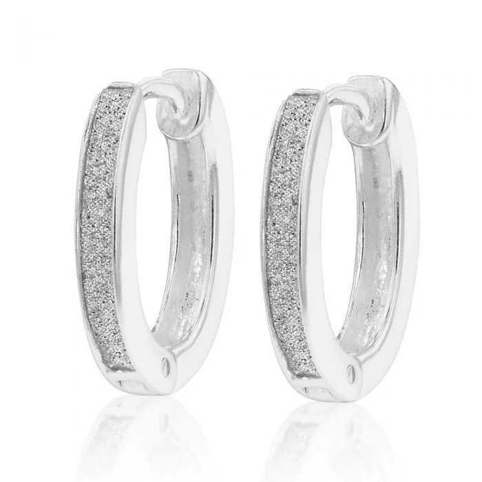 adjustable earrings for women -Sterling Silver Stardust Huggie Hoops Earrings