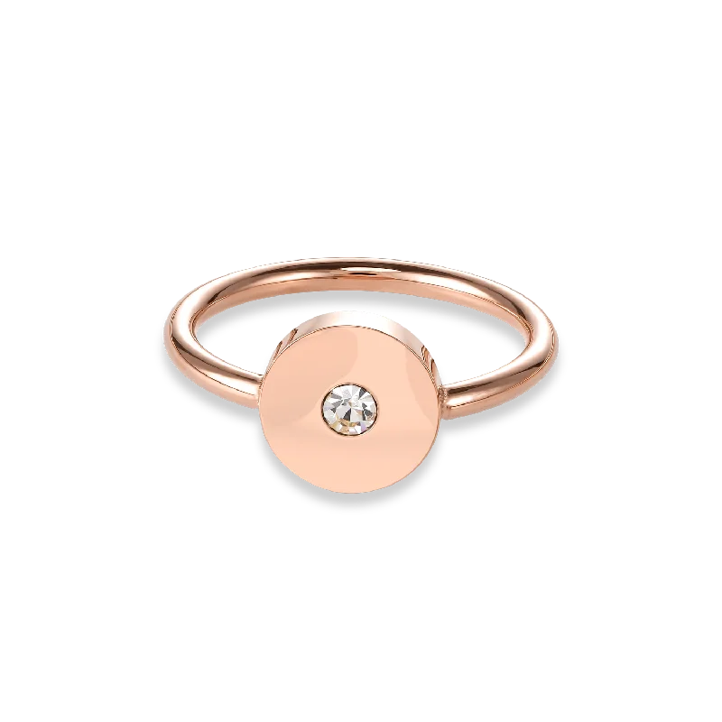 fashion rings for women -Ring SparklingCOINS stainless steel rose gold