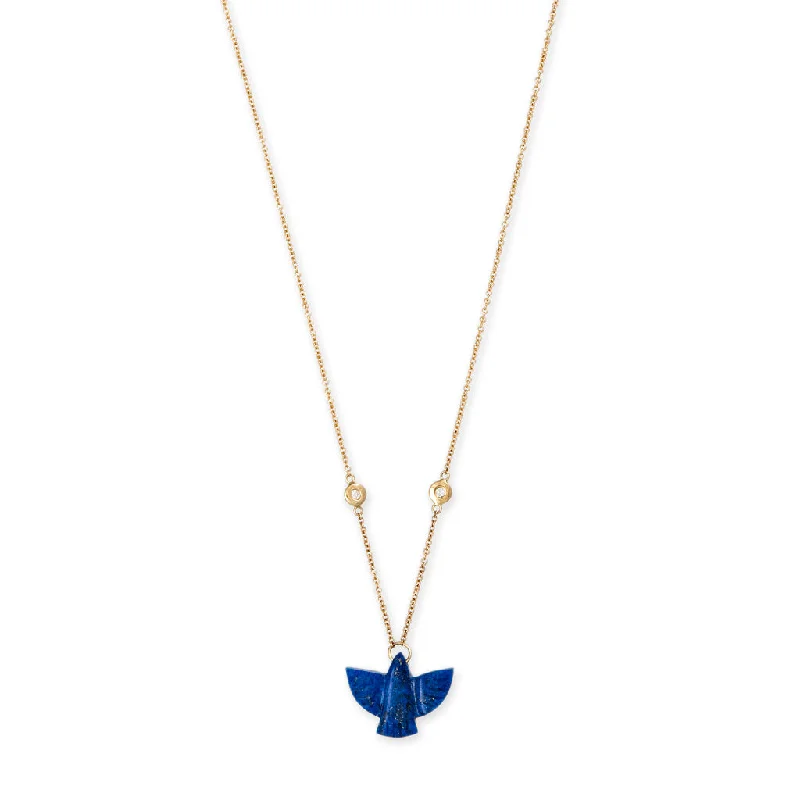 luxury necklaces for women -BABY LAPIS THUNDERBIRD NECKLACE