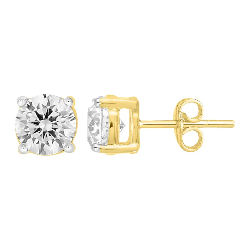 birthstone earrings for women -9ct Yellow Gold  2.00 Carat Diamond Stud Earrings