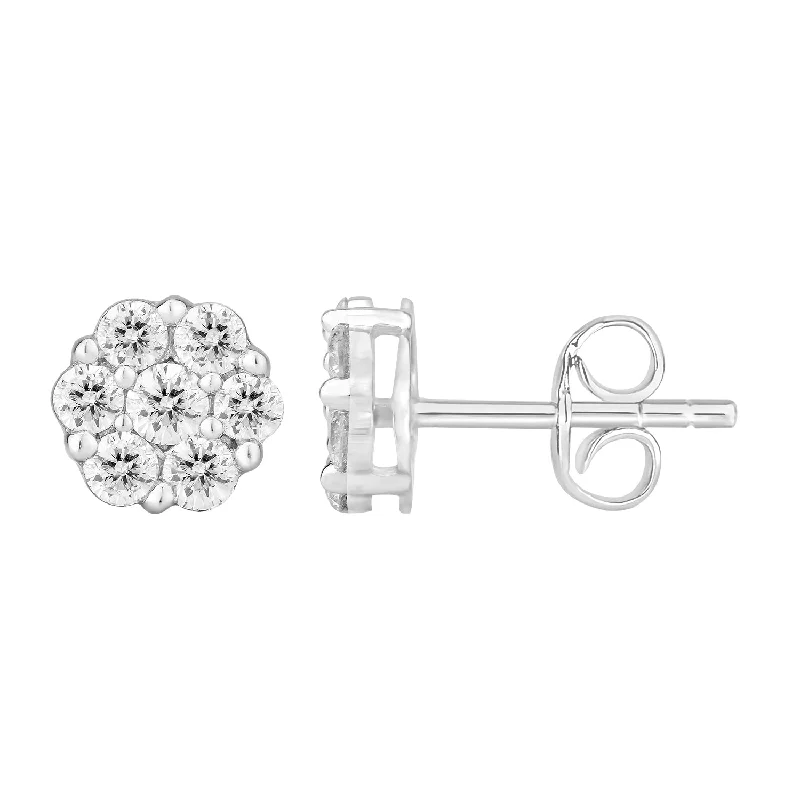 minimalist gold earrings for women -9ct White Gold 1/2 Carat Diamond Stud Earrings