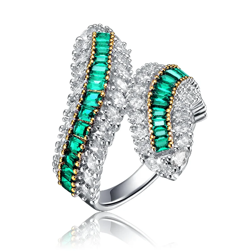 minimalist rings for women -Julienne Green Bypass Limited Edition Ring