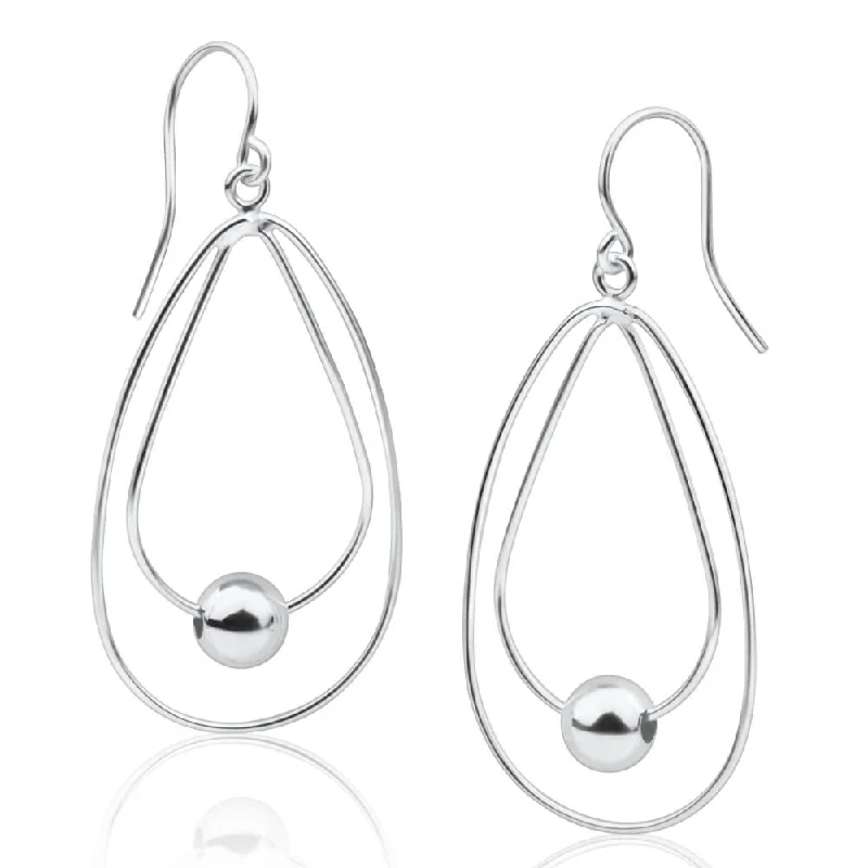 adjustable earrings for women -Sterling Silver Drop Earrings