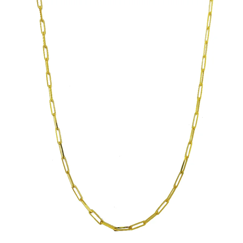 birthstone necklaces for women -Paper Clip Chain (18K)