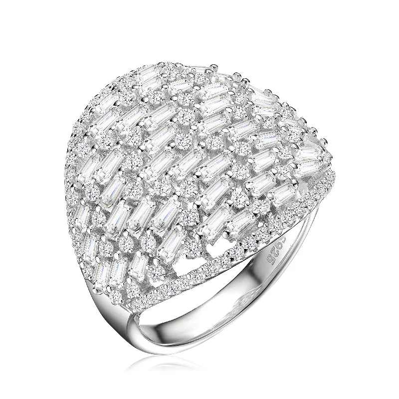 designer rings for women -Déco Rectangle Dome Ring