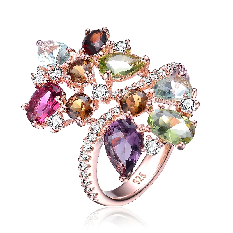 birthstone rings for women -Palette Juliette CZ Rose Gold Ring