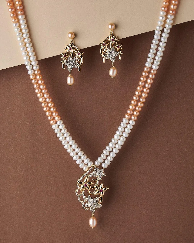 vintage necklaces for women -Gorgeous Real Pearl Necklace Set