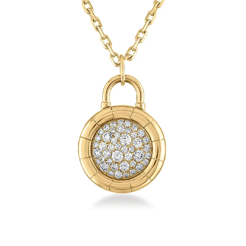 beach necklaces for women -PAVE DIAMOND PADLOCK LOCKET