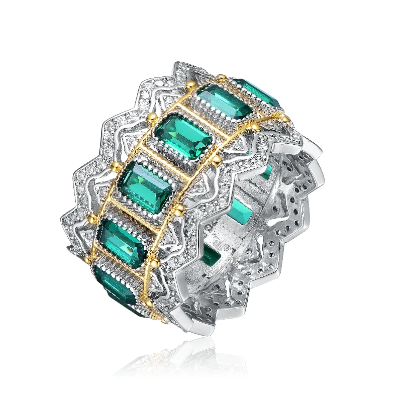 stackable rings for women -Palais Holiday Green Statement Cocktail Ring