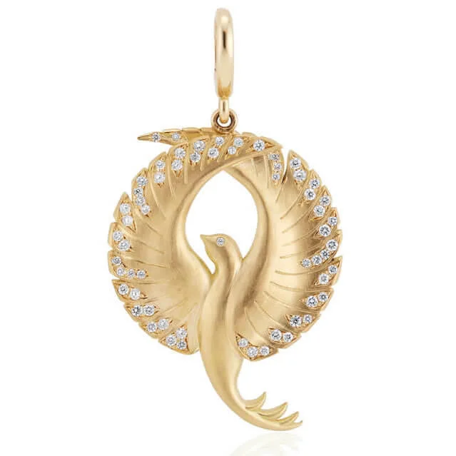 antique lockets for women -THE PHOENIX PAVE DIAMOND PENDANT