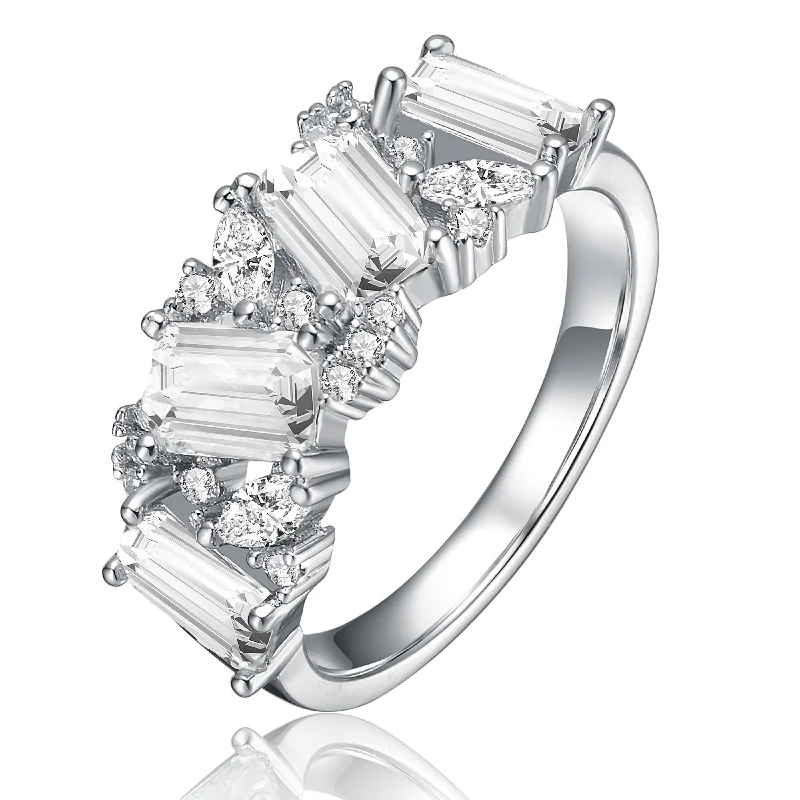 wedding band rings for women -Raquelle Radiant Cluster Ring