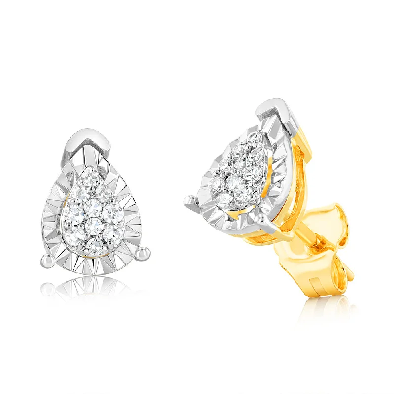 cubic zirconia hoop earrings for women -Luminesce Lab Grown 9ct Yellow Gold Diamond Stud Earrings