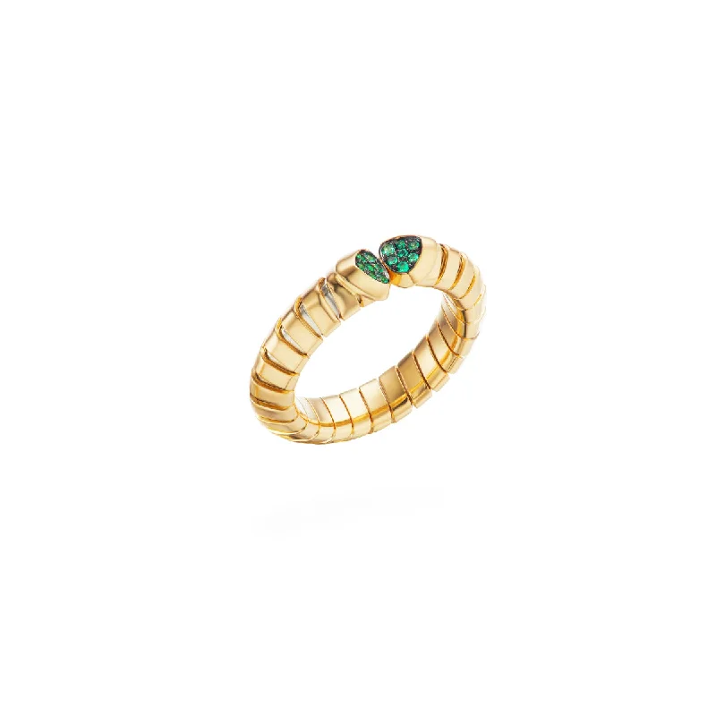 cz rings for women -Trisolina Pave Emerald Ring