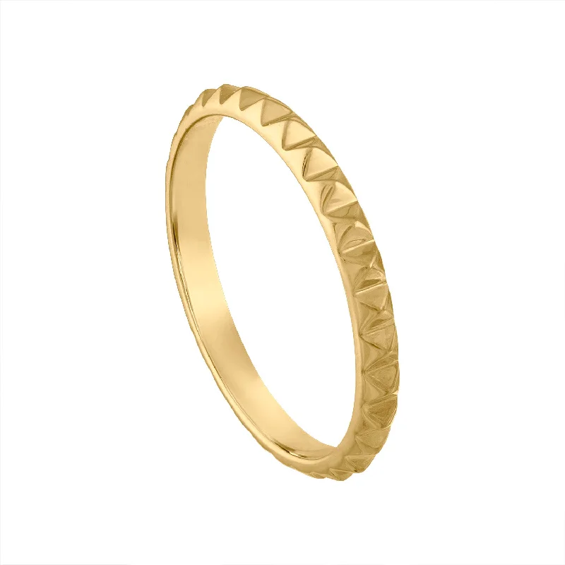 minimalist gold rings for women -14KT GOLD PYRAMID RING GUARD