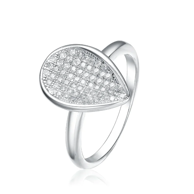 cluster rings for women -Sylivie Pave Teardrop Ring