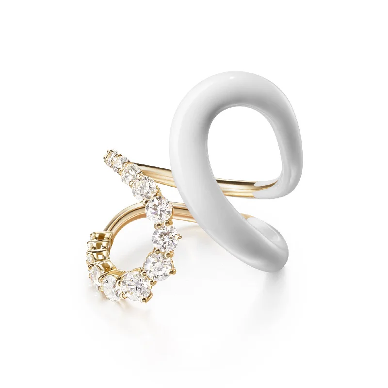 three-stone rings for women -ARIA JANE RING (Enamel)