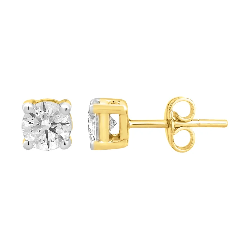 pearl drop earrings for women -9ct Yellow Gold 1/2 Carat Diamond Stud Earrings