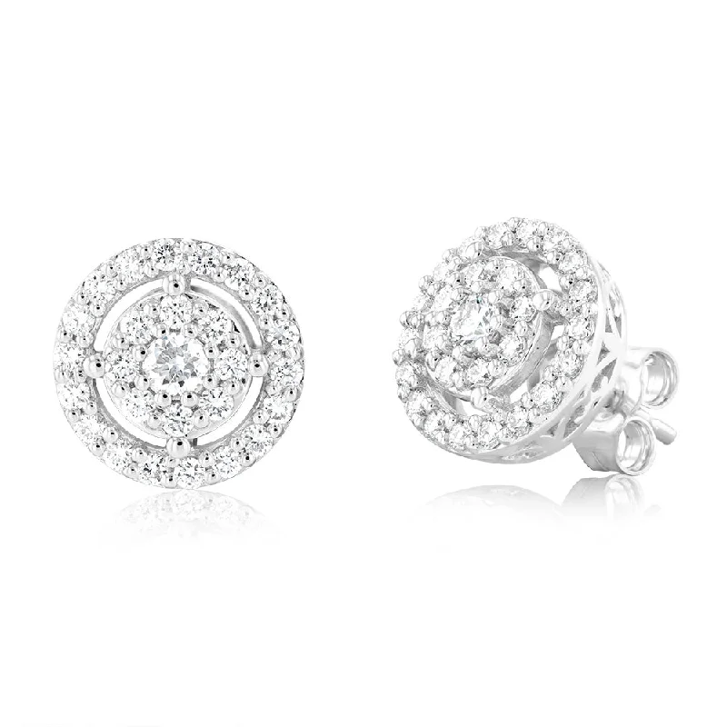 clip-on earrings for women -Luminesce Lab Grown 3/4 Carat Diamond Stud Earrings in Sterling Silver