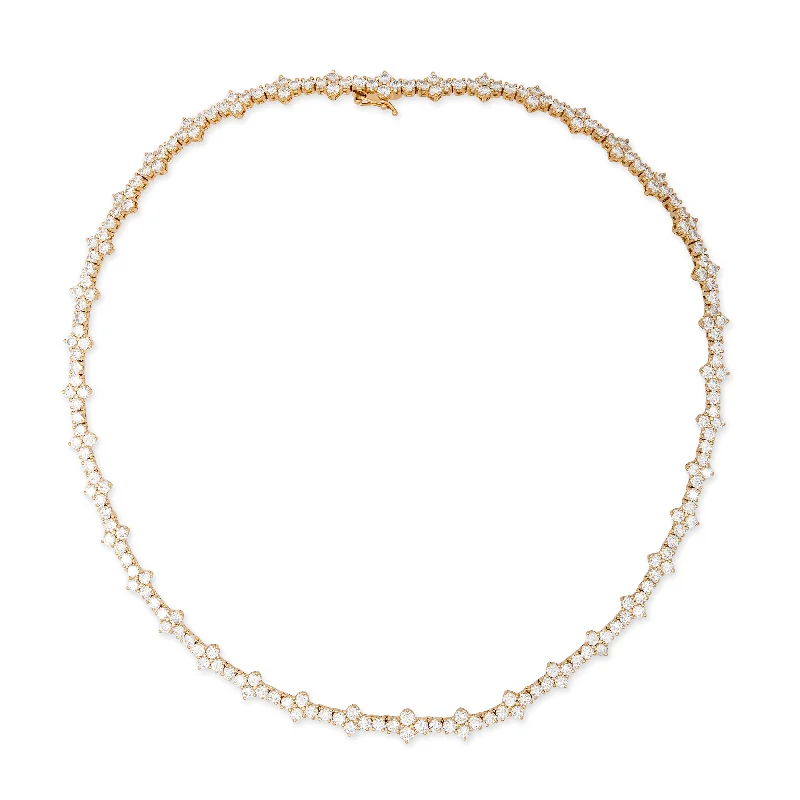 classic silver chains for women -STEPHANIE DIAMOND NECKLACE