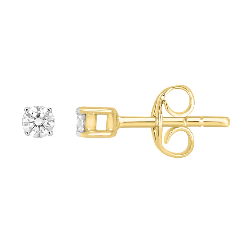 lightweight earrings for women -9ct Yellow Gold 1/10 Carat Diamond Stud Earrings