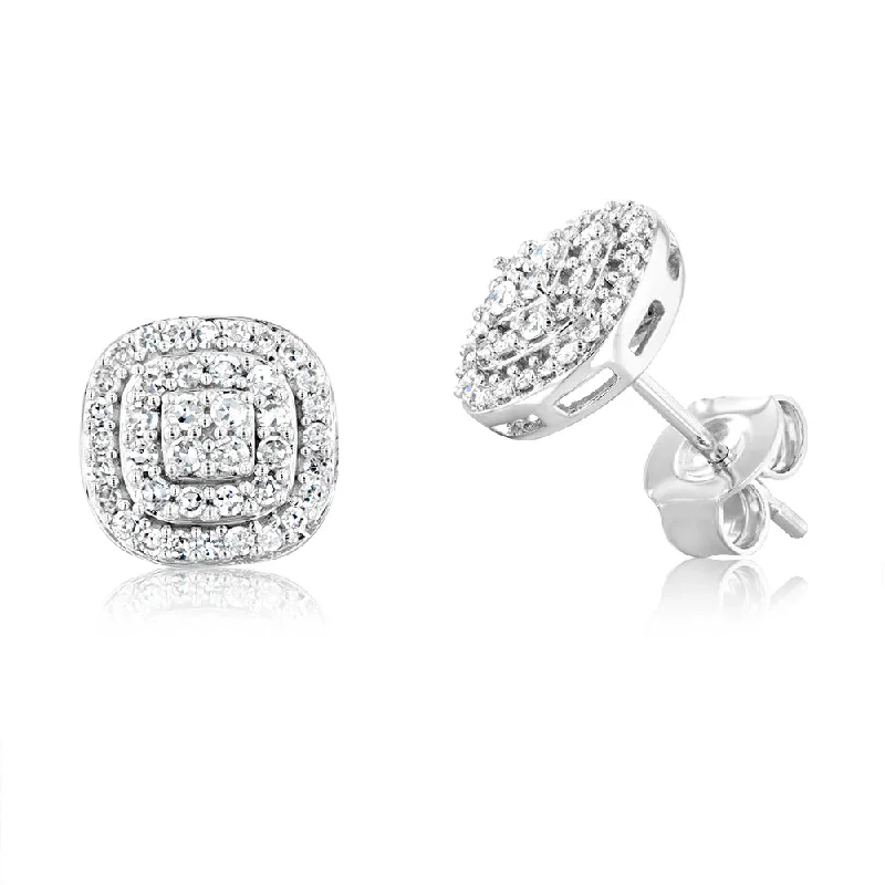 statement earrings for women -Luminesce Lab Grown 9ct White Gold 0.30Carat Diamond Stud Earrings