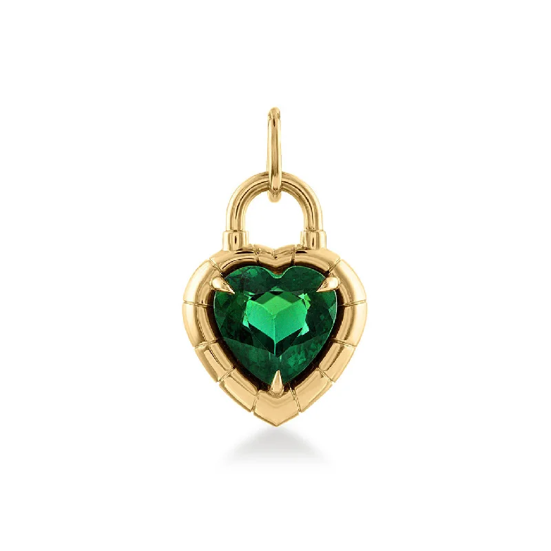 square pendant necklaces for women -HEART SHAPED TOURMALINE SOLITAIRE PADLOCK PENDANT