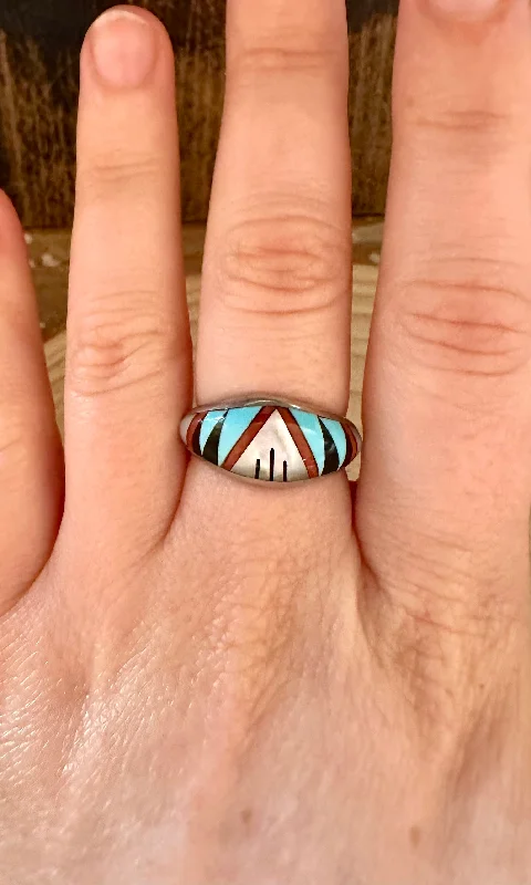 designer rings for women -ZUNI ABALONE Micro Inlay Ring • Size 6 1/2