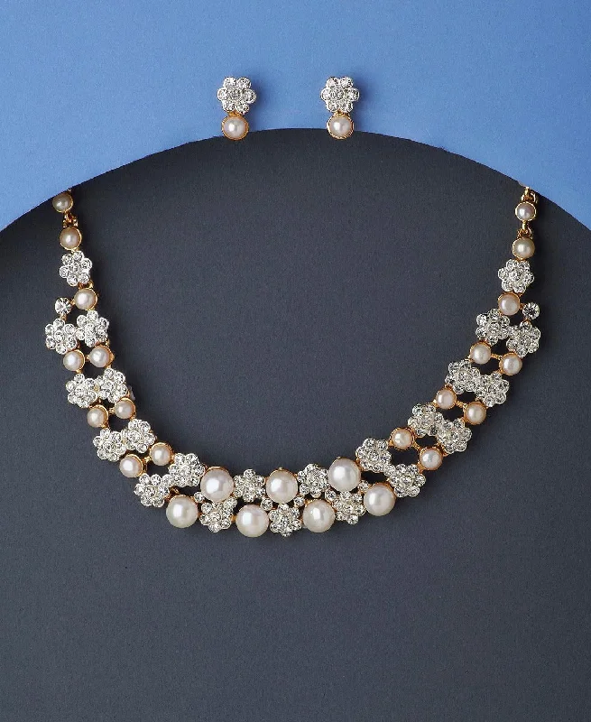 shell necklaces for women -Gorgeous Floral Real Pearl Necklace Set