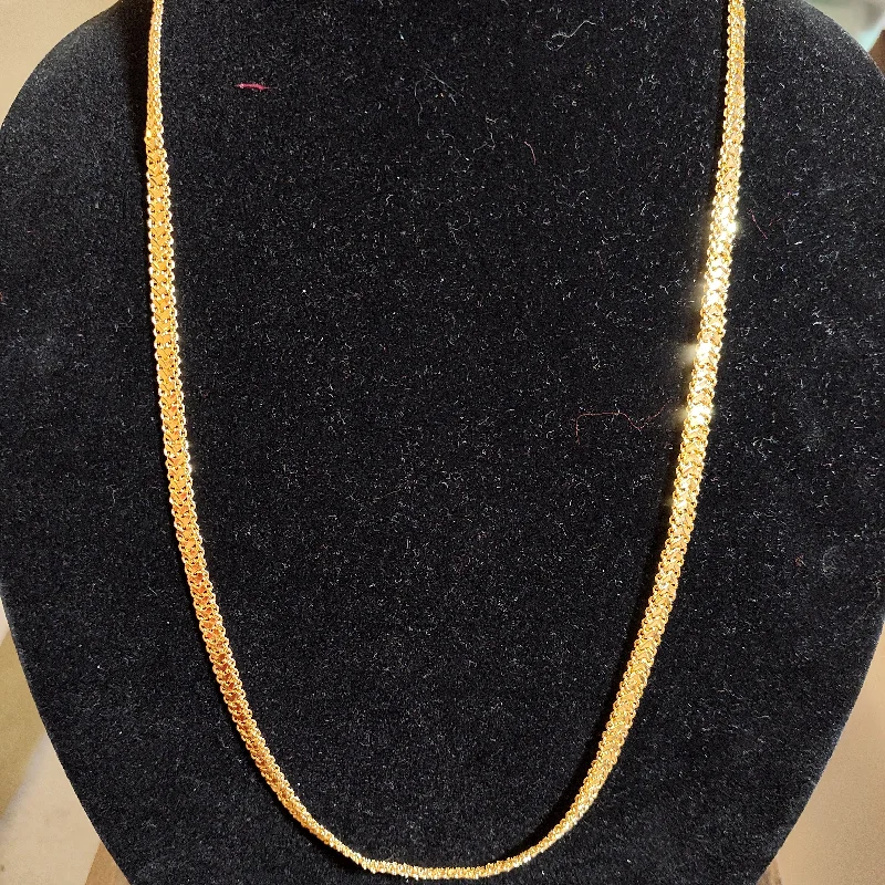 engraved necklaces for women -Gorgeous Long Chain Gold Plated With Beautiful Design