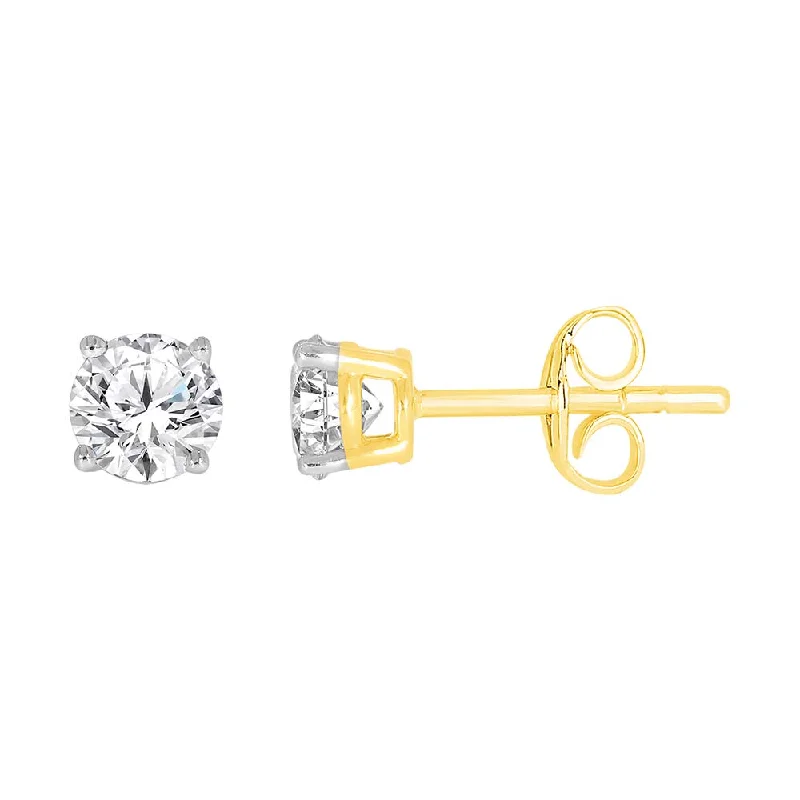 geometric earrings for women -9ct Yellow Gold 1/2 Carat Diamond Stud Earrings