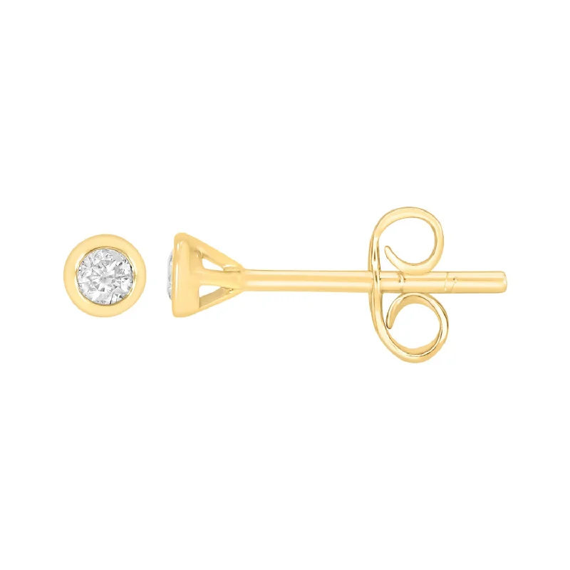 birthstone earrings for women -9ct Yellow Gold  0.05 Carat Diamond Stud Earrings