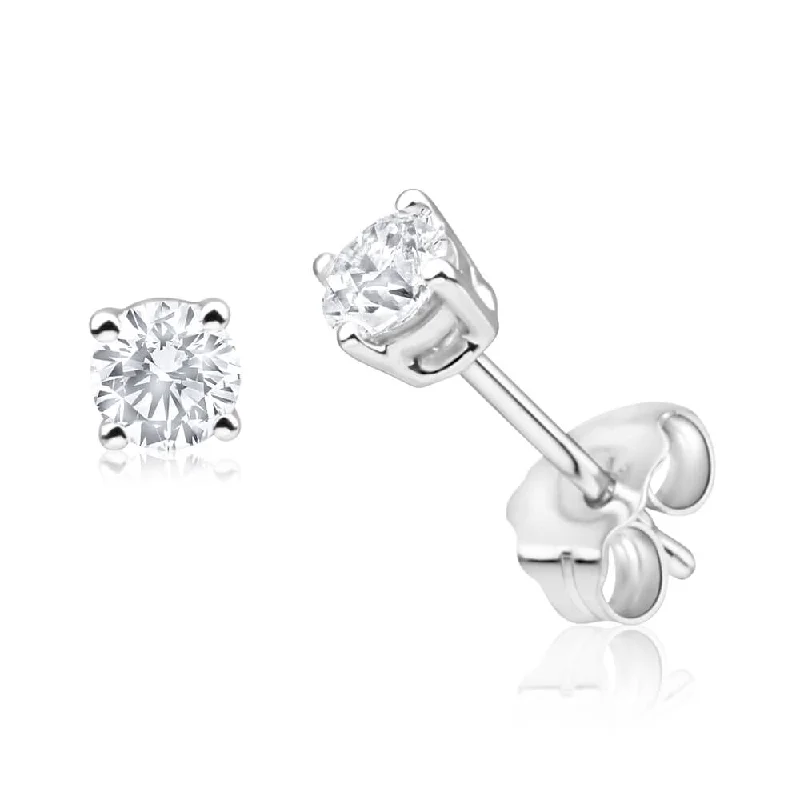 pearl drop earrings for women -9ct White Gold 1/4 Carat Diamond Stud Earrings