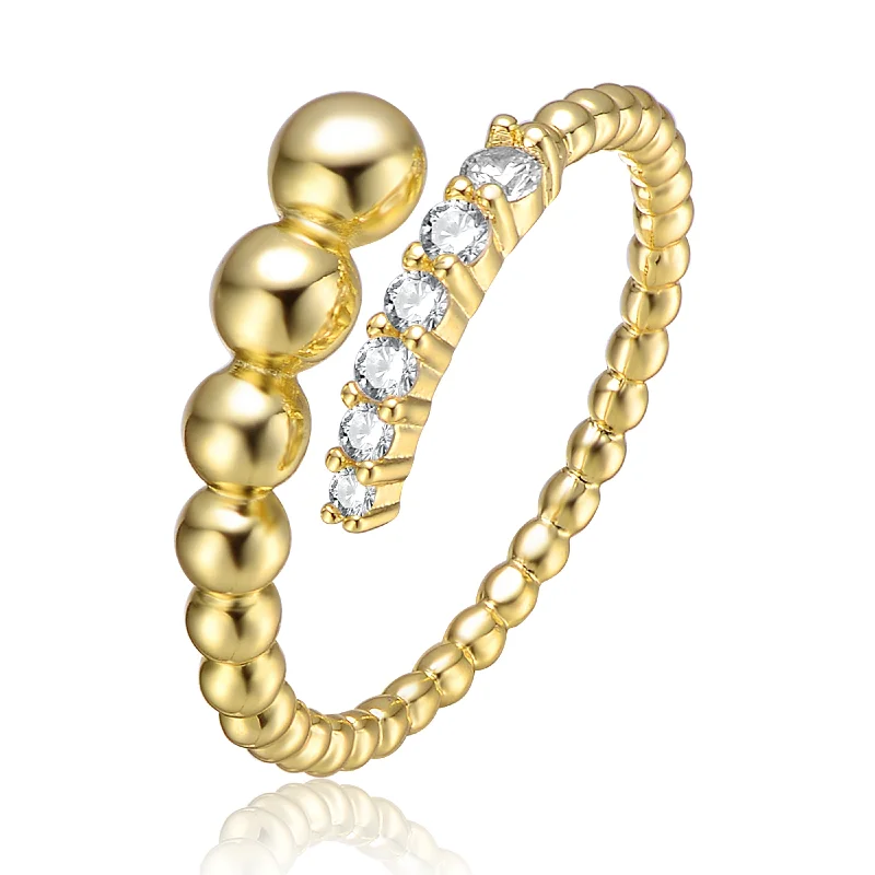 baguette rings for women -Anne Coiled Beaded Stack Ring