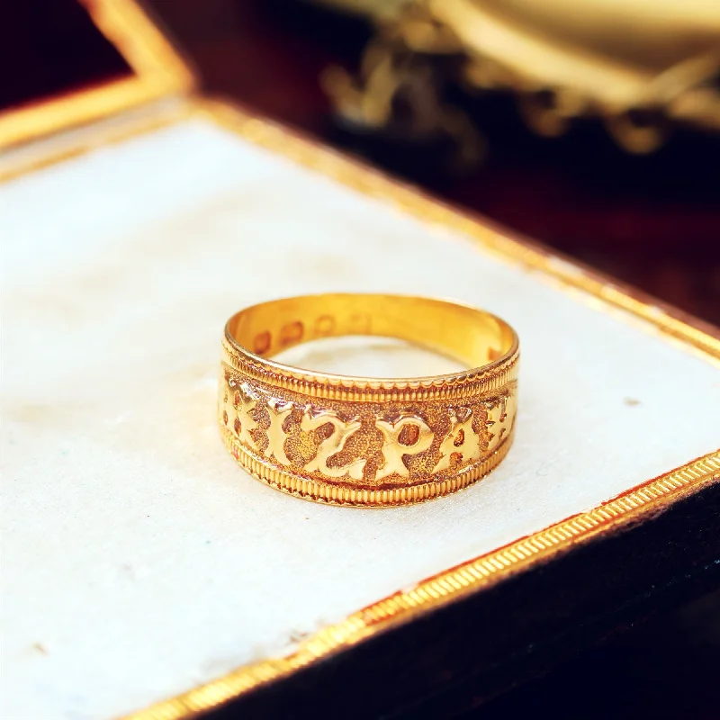 wedding rings for women -Antique Date 1886 18ct Gold MIZPAH Ring