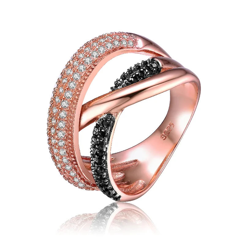 black onyx rings for women -Marguerite Rose Gold Interlocked Ring