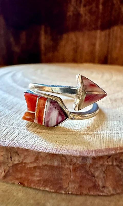 oval rings for women -SPIRIT ARROW Micro Inlay Ring • Adjustable