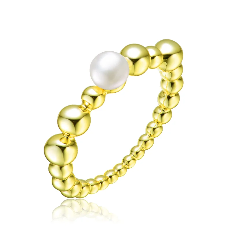 cz rings for women -Delphine Bubbles Pearl Ring