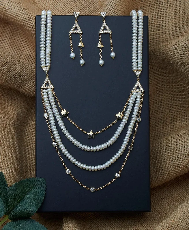 adjustable necklaces for women -Gorgeous Real Pearl Necklace Set