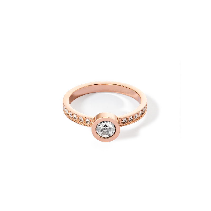 hypoallergenic rings for women -Sparkling Dots ring rose gold crystal