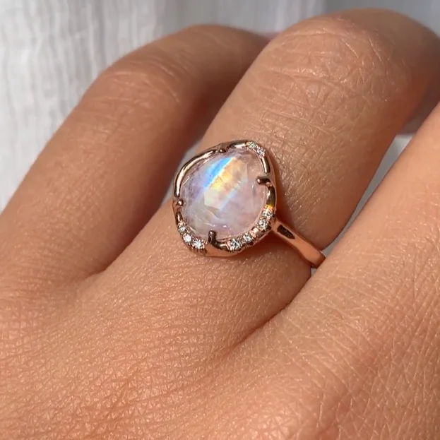 delicate rings for women -Aphenos Moonstone Ring