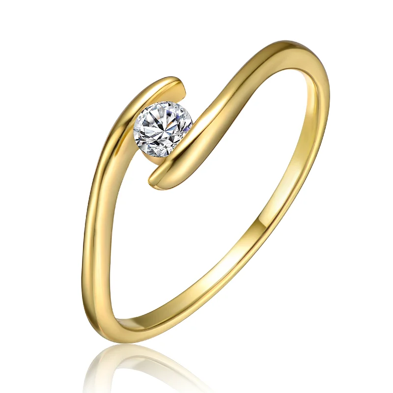 dainty rings for women -Anne Lab Created Moissanite Wavy Ring