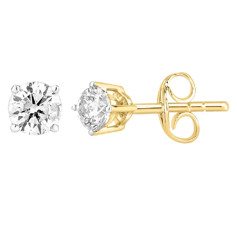 pearl earrings for women -9ct Yellow Gold 1/4 Carat Diamond Stud Earrings