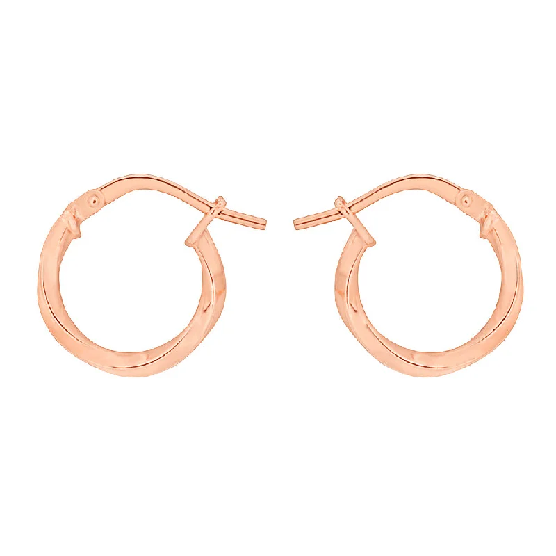 handmade beaded earrings for women -9ct Rose Gold Silver Filled 10mm Twist Hoop Earrings