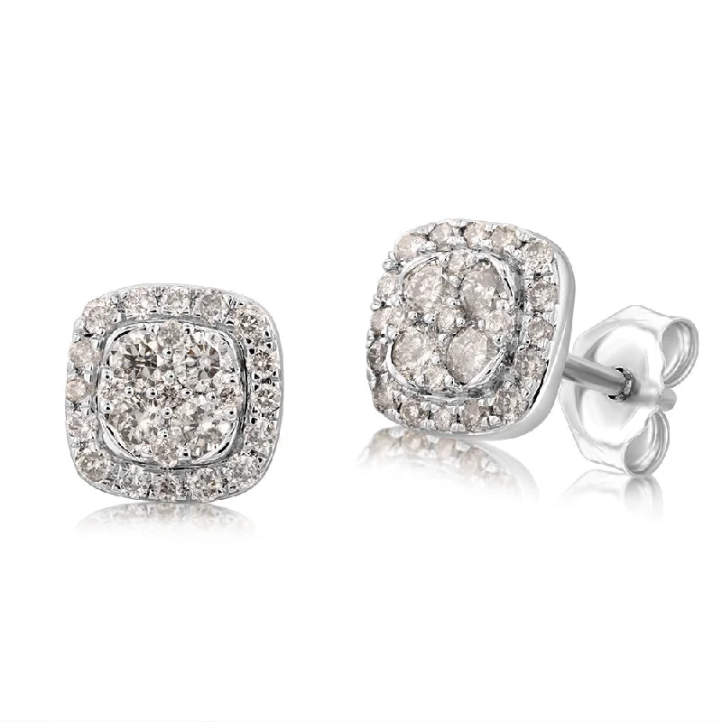 ethnic earrings for women -9ct White Gold 1/2 Carat Diamond Stud Earrings