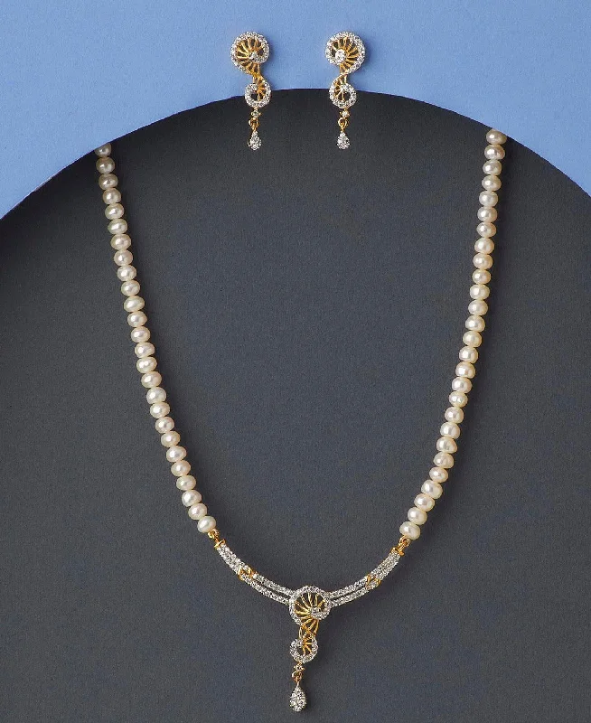 diamond necklaces for women -Mangalsutra Design Pearl Necklace Set