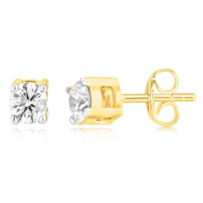 ear crawler earrings for women -9ct Yellow Gold 0.05 Carat Diamond Stud Earrings